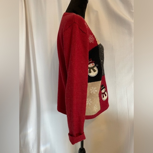 Croft & Barrow Multicolored Zipper Holiday Christmas Long Sleeve Sweater Size M - Picture 4 of 5